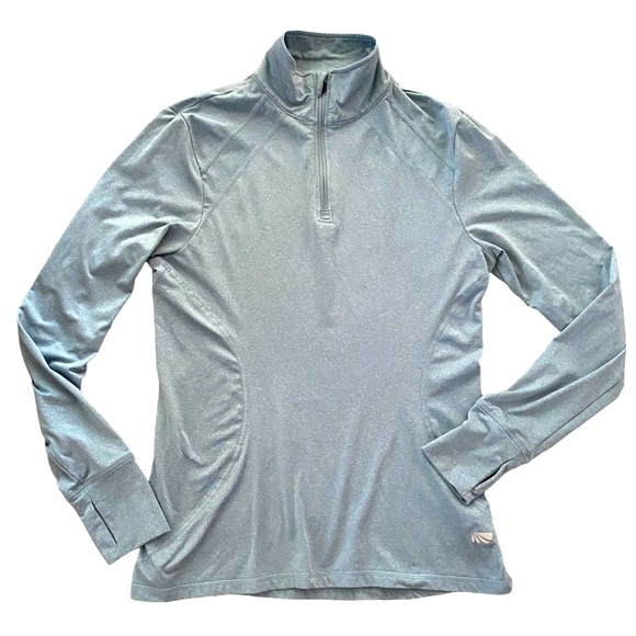 Marika Tec Blue Workout 3/4 Zip Up Training Warmup Workout Shirt with Th… - Picture 1 of 9